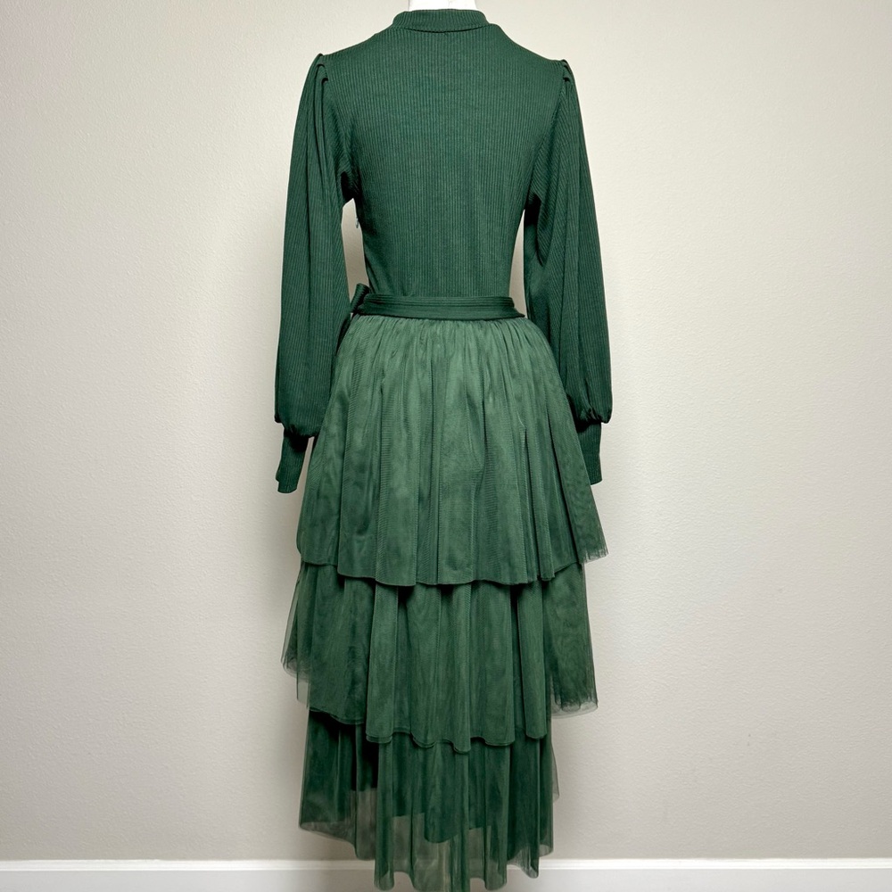 Ivy City Co Cosette Dress Women's Size S Green Tulle Feminine Romantic - Picture 2 of 13